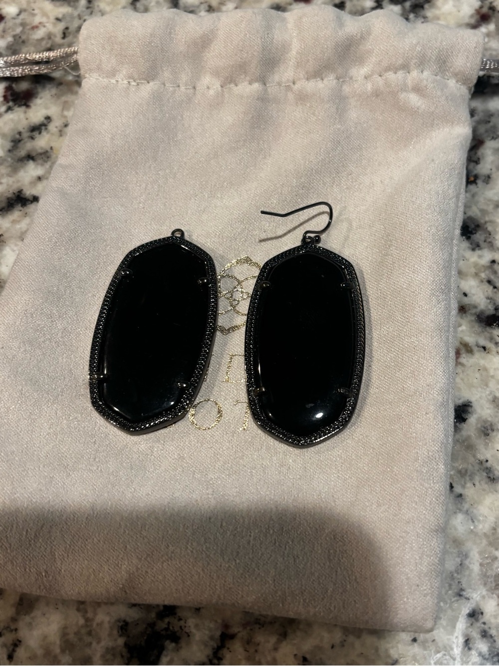 Custom made Kendra Scott earrings black and gun metal